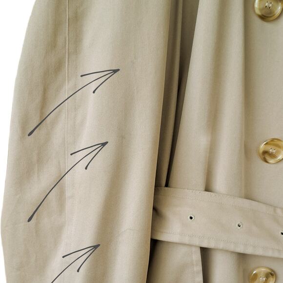 BURBERRY Vintage Men's Tan Trench Coat w/ Removable Wool Liner 40 Long *flaws - Picture 14 of 15